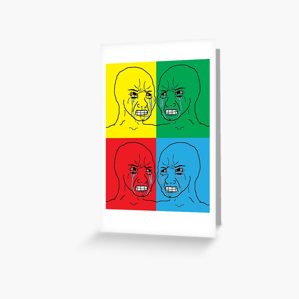 Crying Wojak Meme Greeting Card For Sale By Yosfeno Redbubble