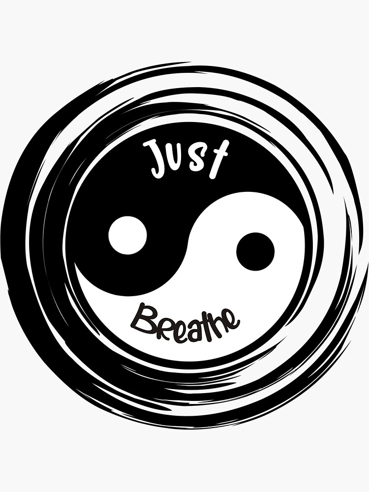 Yoga Just Breathe Ying Yang Sticker For Sale By Haleem11 Redbubble