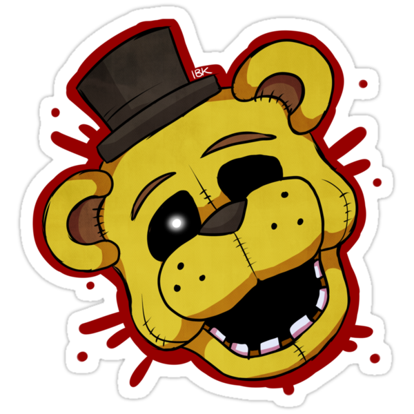 Golden Freddy Head Stickers By Inkyblackknight Redbubble