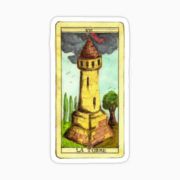 La Torre The Tower Tarot Card Sticker For Sale By Delver88 Redbubble