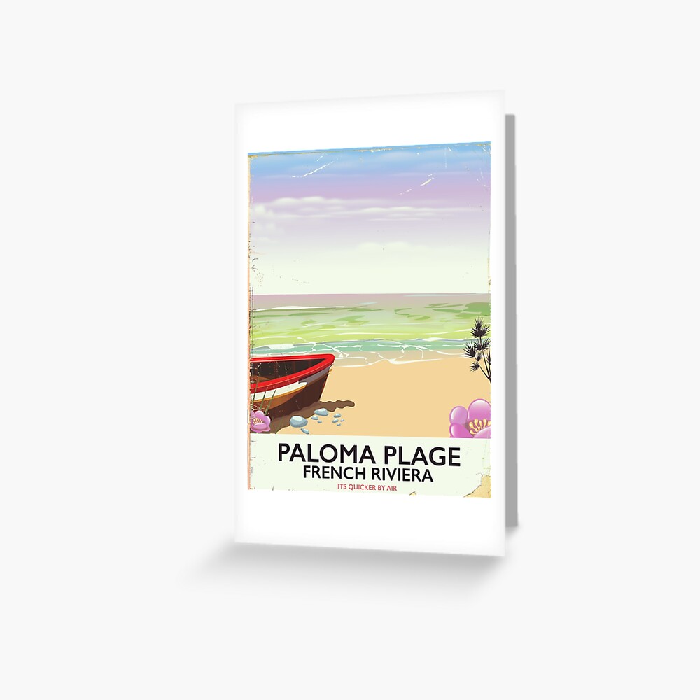 Paloma Plage French Riviera Greeting Card For Sale By Vectorwebstore