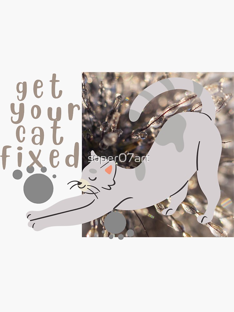 Get Your Cat Fixed Sticker For Sale By Super Art Redbubble