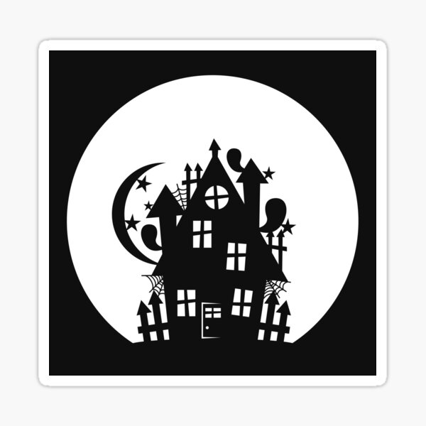 Haunted House Halloween Design Sticker For Sale By Themaestros