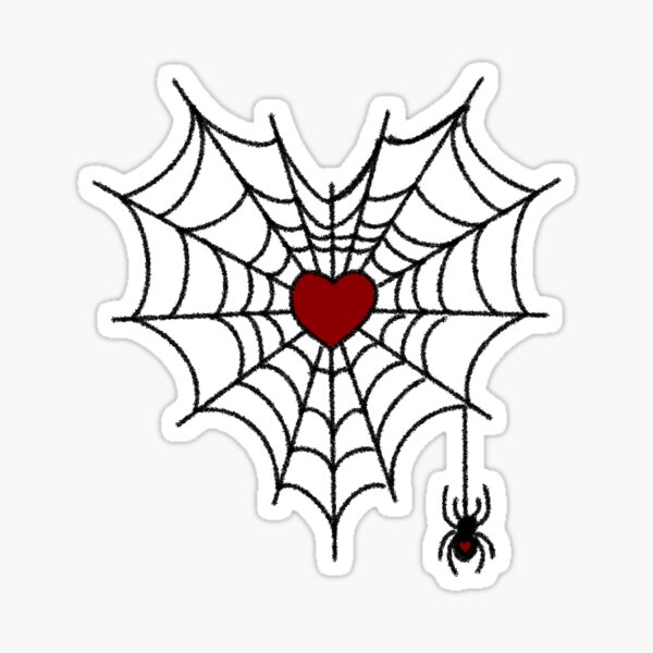 Spider Web Heart Sticker For Sale By Stev1enorman Redbubble