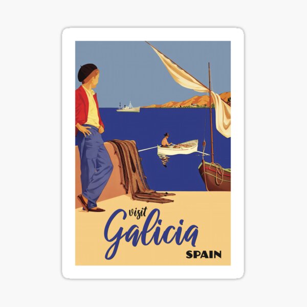 Galicia Spain Poster Design Galicia Cartel Sticker For Sale By