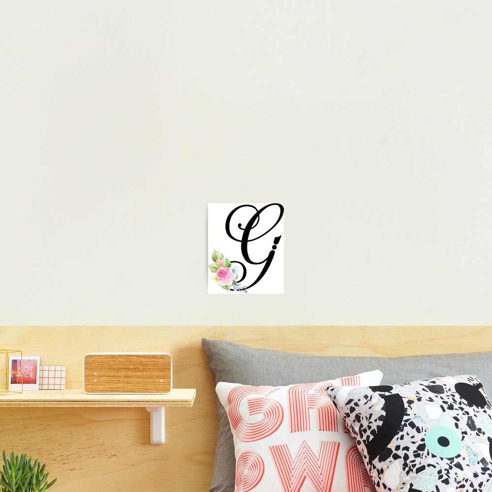 Floral Monogram Fancy Script Letter G Sticker For Sale By Grafixmom