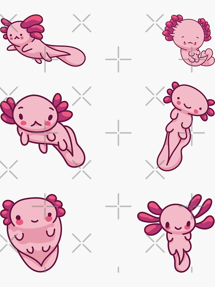 Happy Cute And Kawaii Axolotl Sticker For Sale By Metraz Redbubble