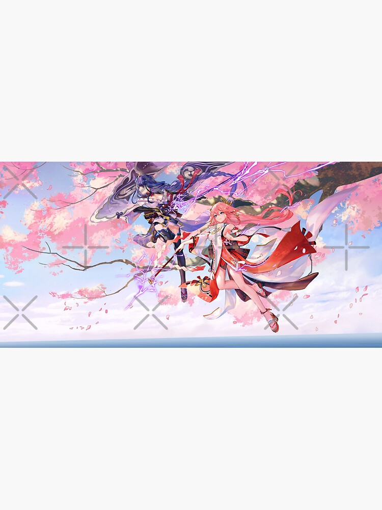 Sakura Raiden Yae Miko Genshin Impact Sticker For Sale By