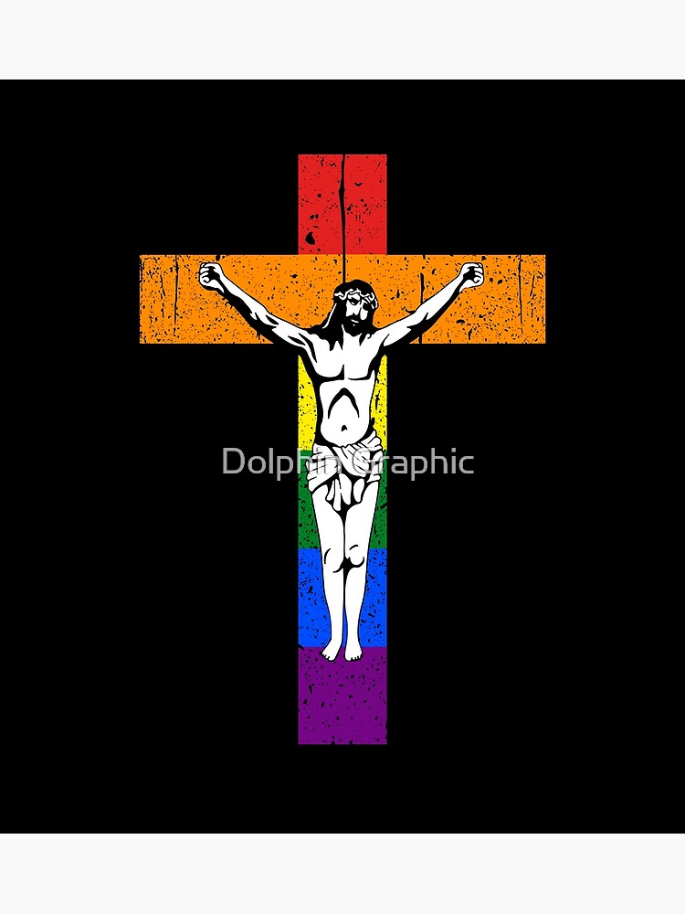 Pride Jesus Aesthetic LGBT Gay Lesbian Transgender Christian Cross