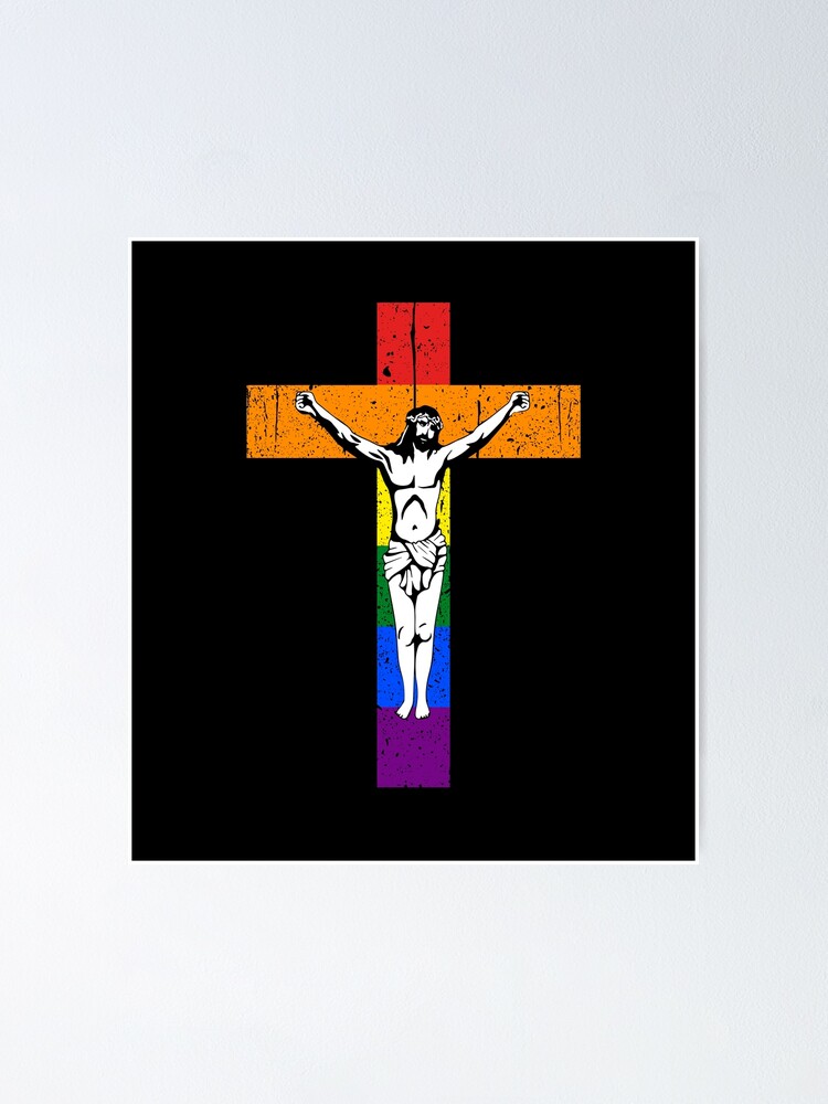 Pride Jesus Aesthetic LGBT Gay Lesbian Transgender Christian Cross