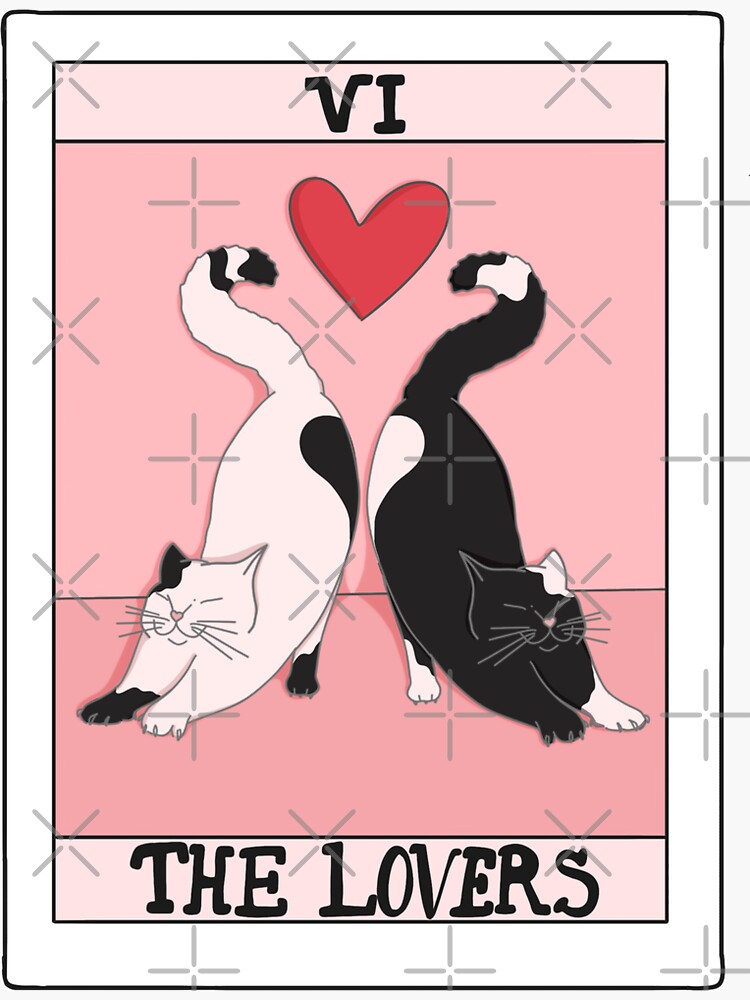 Tarot Card The Lovers Design Sticker For Sale By PaintingOrama