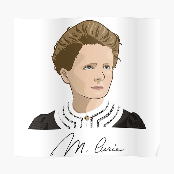 Marie Curie Colored Poster For Sale By Mengarda Redbubble