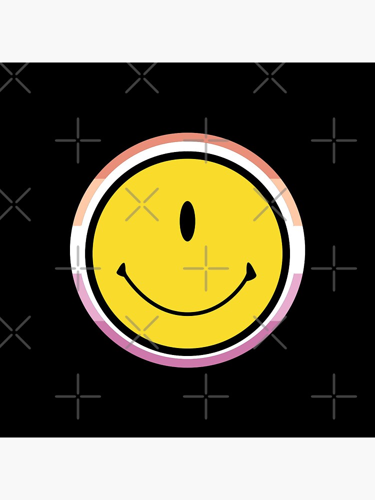 Lesbian Pride S Hippie Retro One Eye Alien Smiley Emoji Face Pin