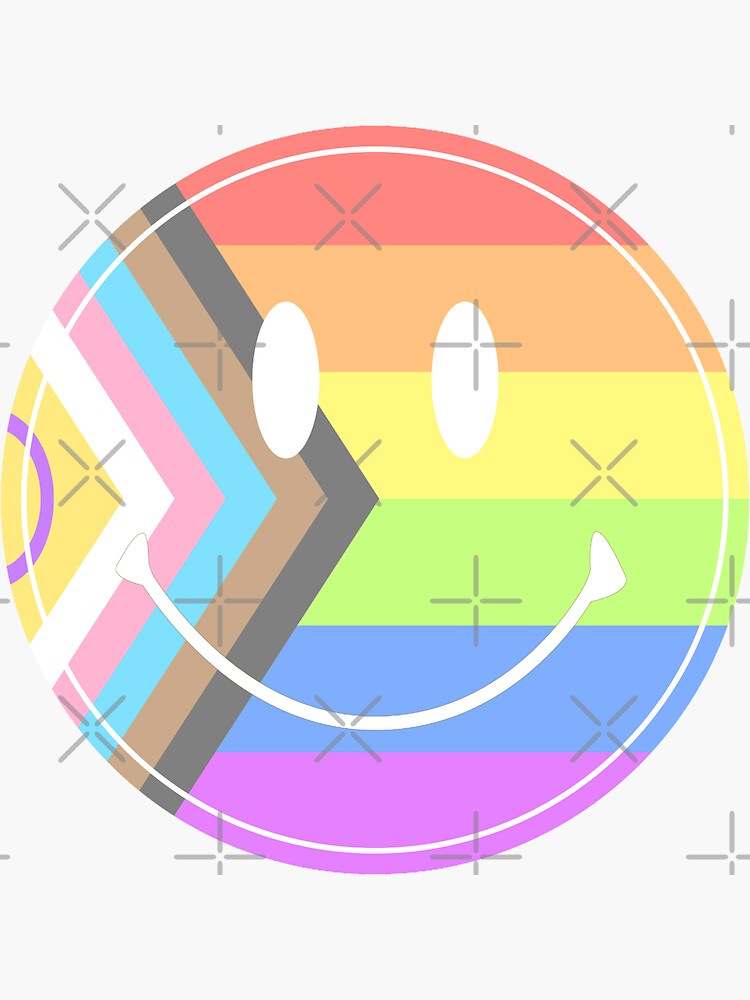 Inclusive Gay Pride Pride S Hippie Retro Smiley Emoji Face Sticker