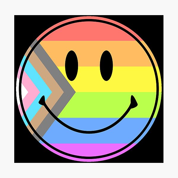 Inclusive Gay Pride Pride 70s Hippie Retro Smiley Emoji Face