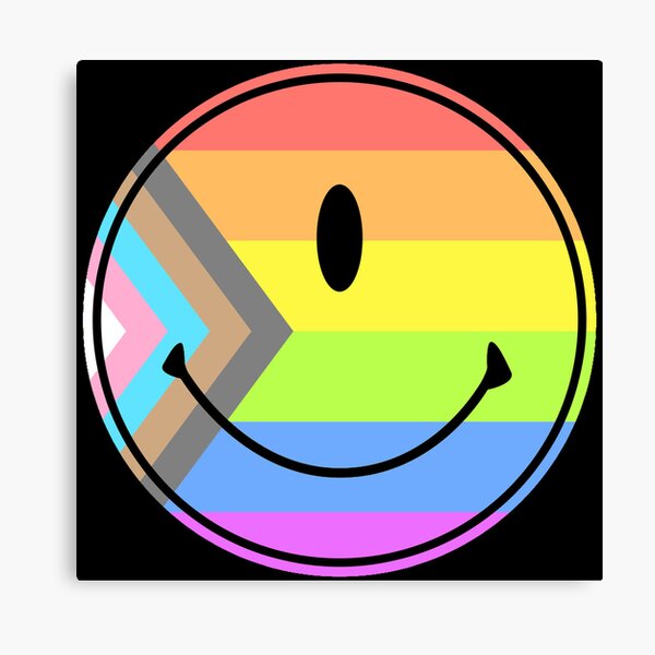 One Eye Alien Inclusive Gay Pride 70s Hippie Retro Smiley Emoji Face