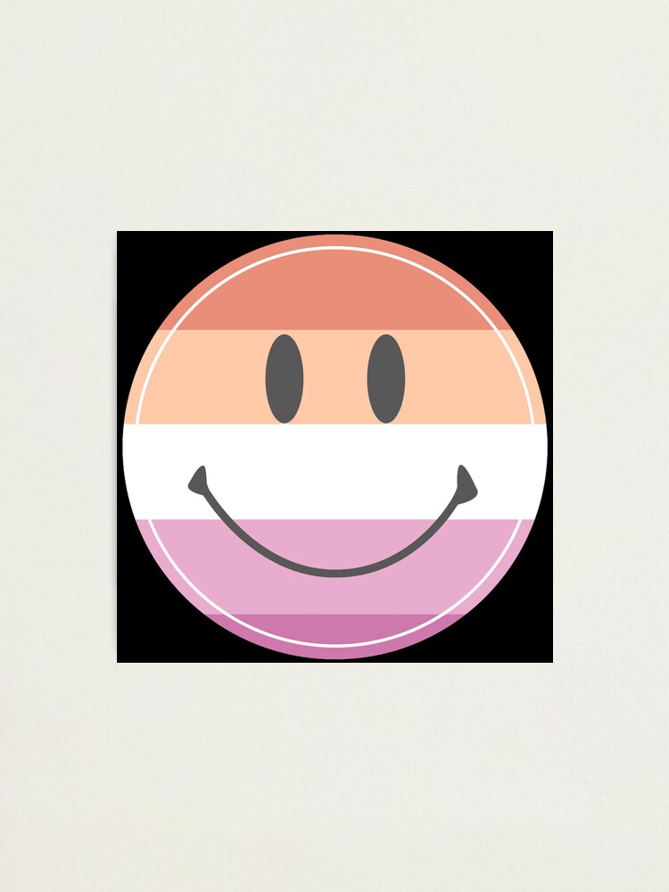 Lesbian Pride Pride S Hippie Retro Smiley Emoji Face Photographic