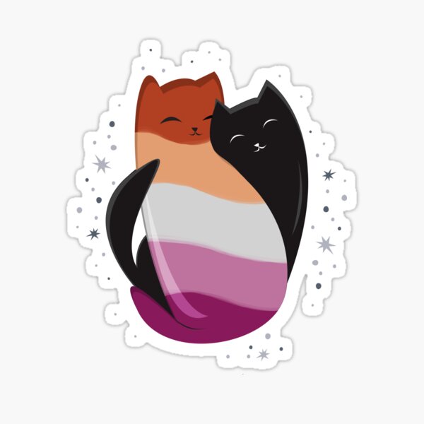 Lesbian Cat LGBT Gay Pride Flag Sticker For Sale By Psitta Redbubble