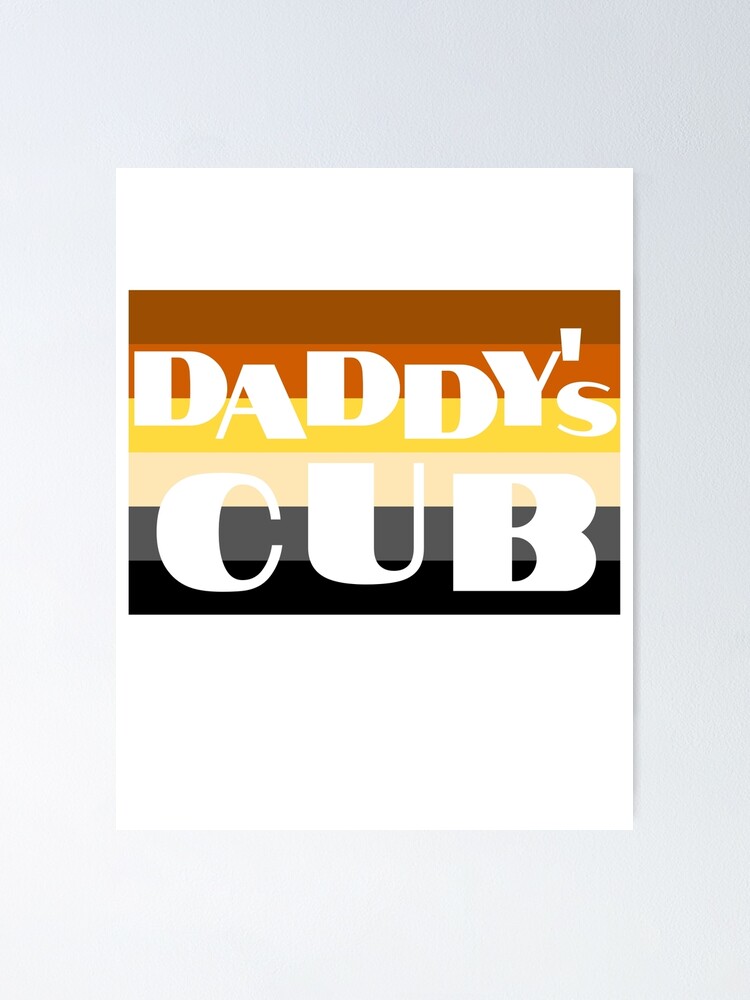 WOOFZ Daddy S Cub Over Gay Bears Pride Flag Poster For Sale By Woofz