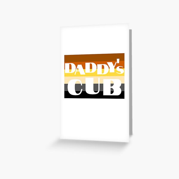 Woofz Daddy S Cub Over Gay Bears Pride Flag Greeting Card For Sale