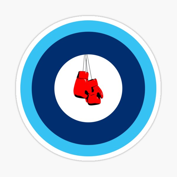 Boxing Gloves Blue Retro Mod Roundel Sticker For Sale By