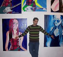 On location at The Tap gallery 2007 at my solo exhibition "The Blue Period" by Lasaration
