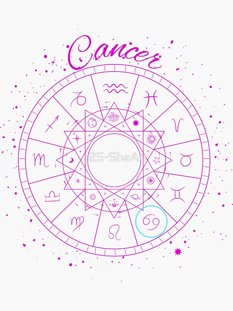 Zodiac Sign Cancer Sticker For Sale By 2S ShaArt Redbubble