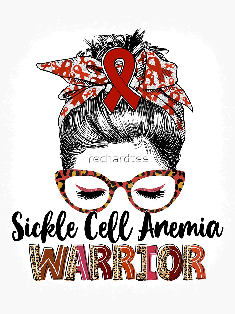 Messy Bun Leopard Sickle Cell Anemia Warrior Sticker For Sale By