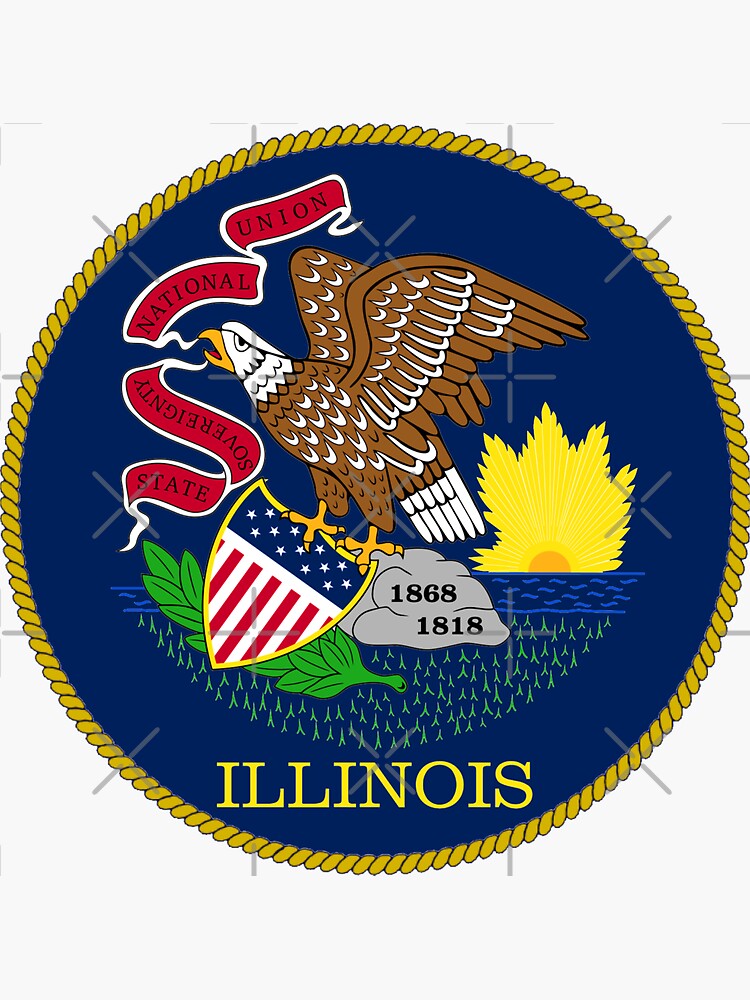 Illinois Coat Of Arms Sticker For Sale By Aleksander Redbubble