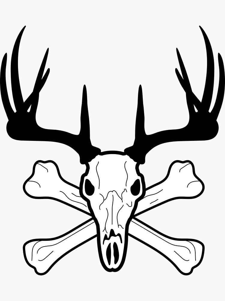 Deer Skull And Crossbones Sticker For Sale By Rough Trek Redbubble