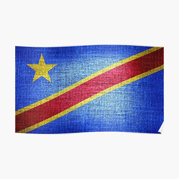 Flag Of The Democratic Republic Of The Congo Poster By Enhan Redbubble