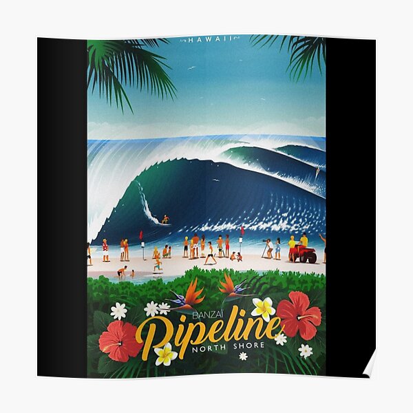 Pipeline Banzai Surfing Poster For Sale By Tangoflow Redbubble