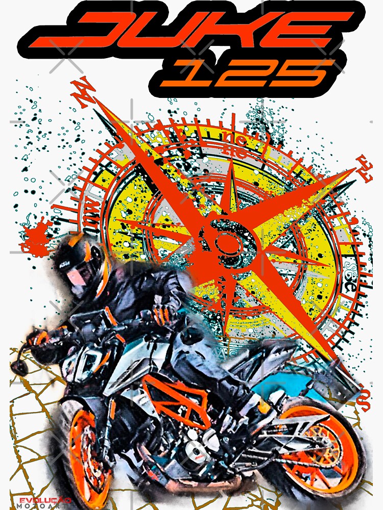 Ktm Duke Naked Sticker For Sale By Evomotoarte Redbubble