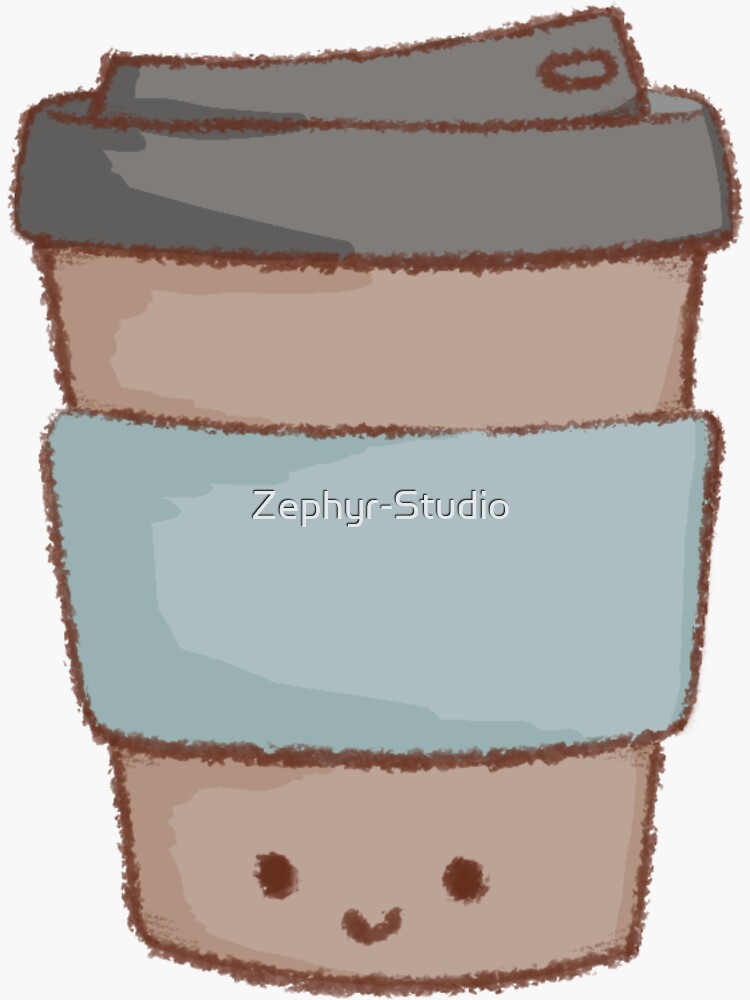 Cute Coffee To Go Sticker For Sale By Zephyr Studio Redbubble