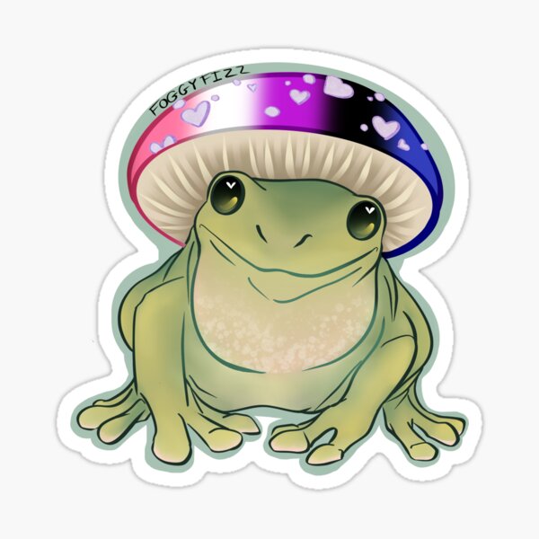 Pride Mushroom Frog Gender Fluid Sticker For Sale By FoggyFizz