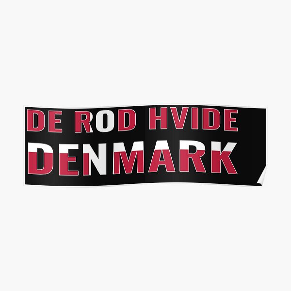 De Rod Hvide Denmark World Cup Qatar 2022 Football Soccer Poster For