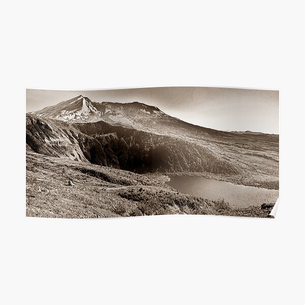 Mount St Helens Crater Sepia Art Poster For Sale By Joemo Redbubble