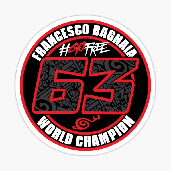 Pecco Bagnaia World Champion Go Free Number Sticker For Sale