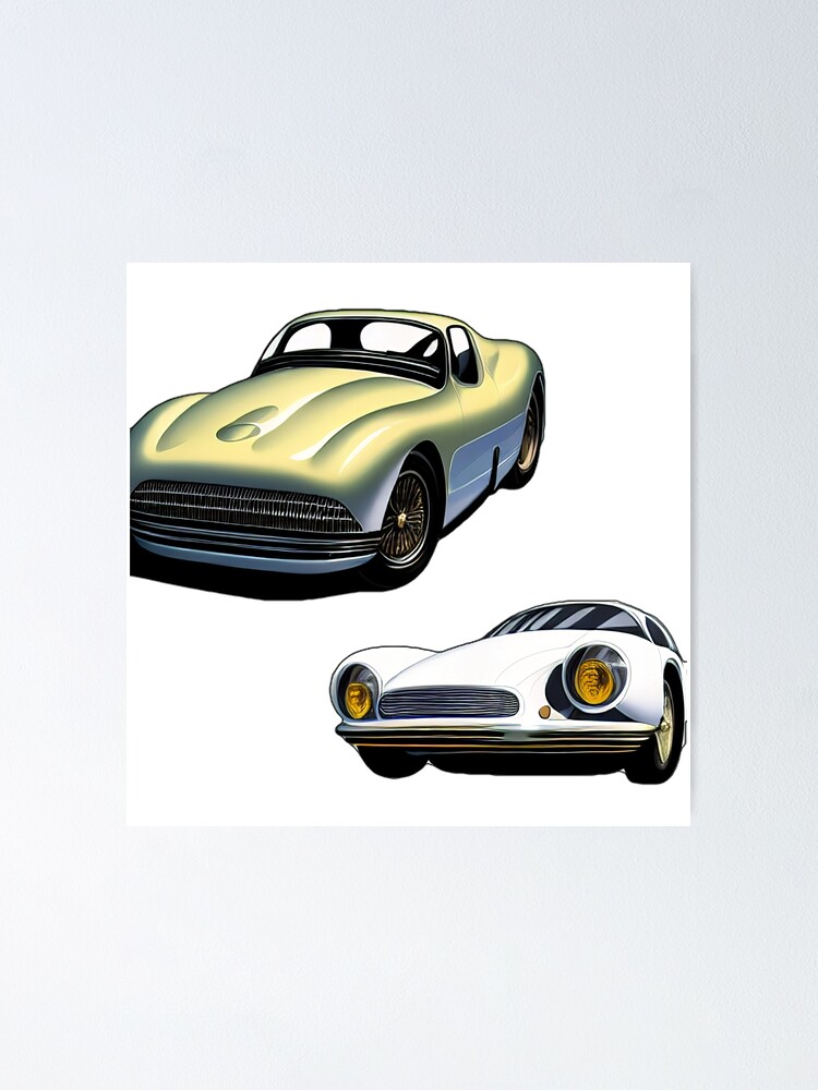 Retro Sports Cars Sticker Pack Poster For Sale By Bayfaire Redbubble