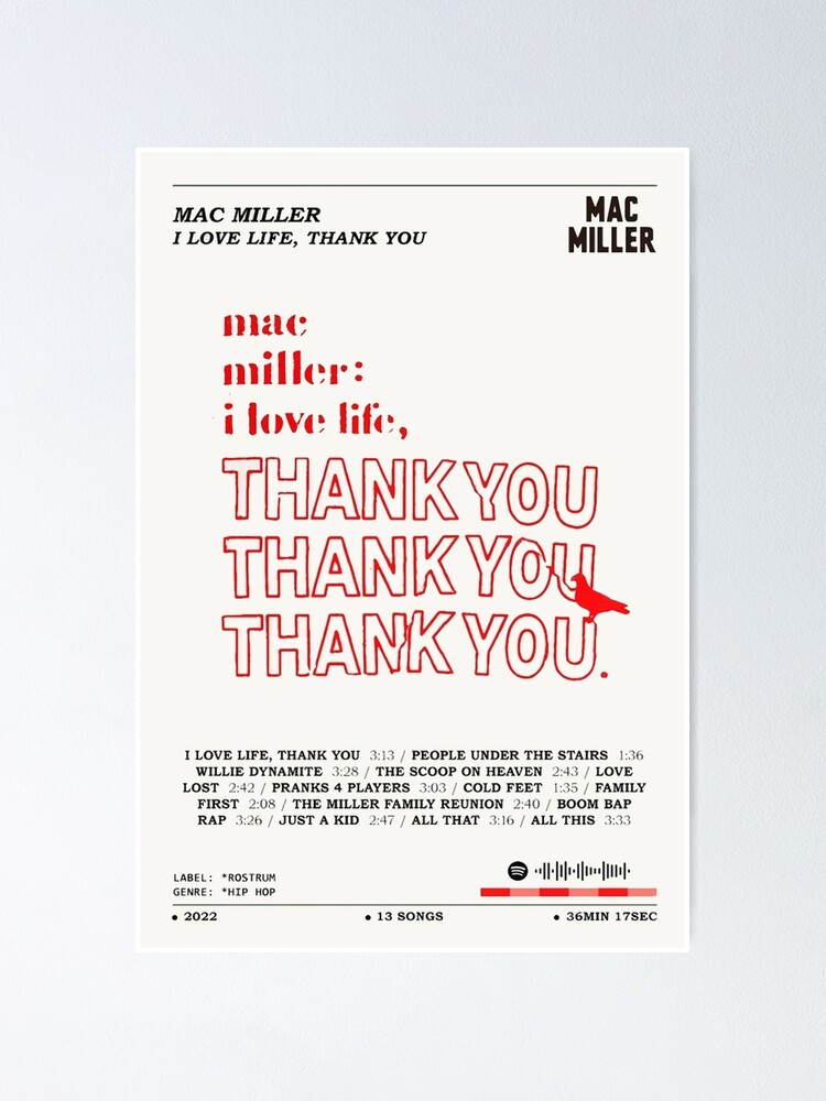 I Love Life Thank You Miller Album Poster For Sale By Mariestith