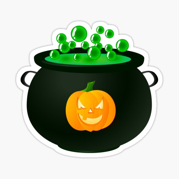 Halloween Bubbling Cauldron Sticker For Sale By Mac Redbubble