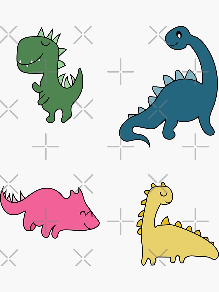 Cute Dino Pack Sticker For Sale By Arwaib Redbubble