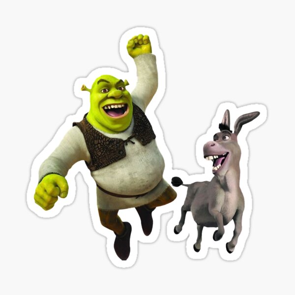 Shrek And Donkey Sticker For Sale By Kuttyarts Redbubble