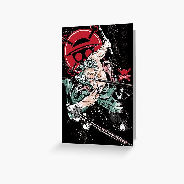 One Piece Roronoa Zoro Greeting Card For Sale By GaryBeaty Redbubble