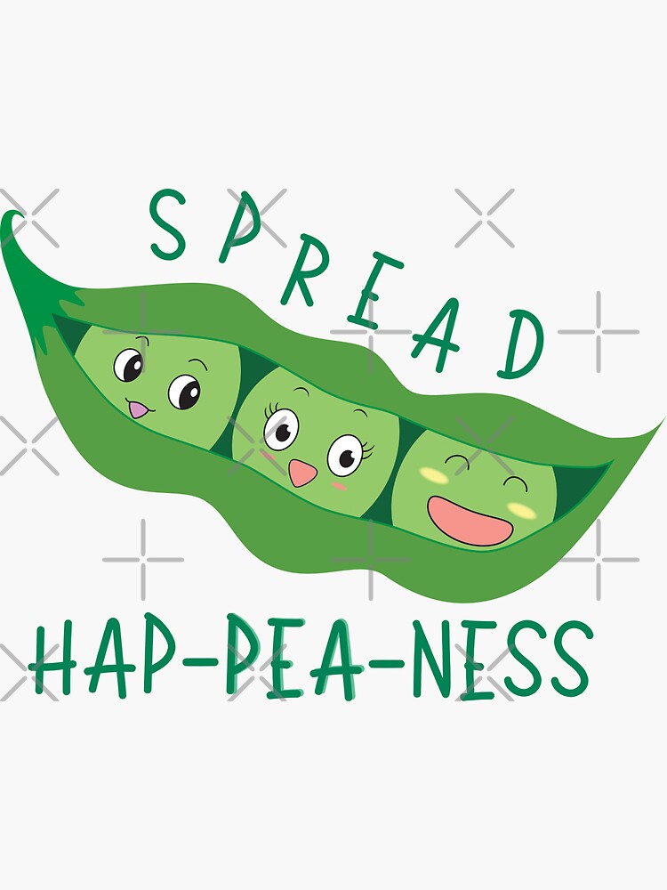 Spread Hap Pea Ness Funny Vegetables Sticker For Sale By Blithe