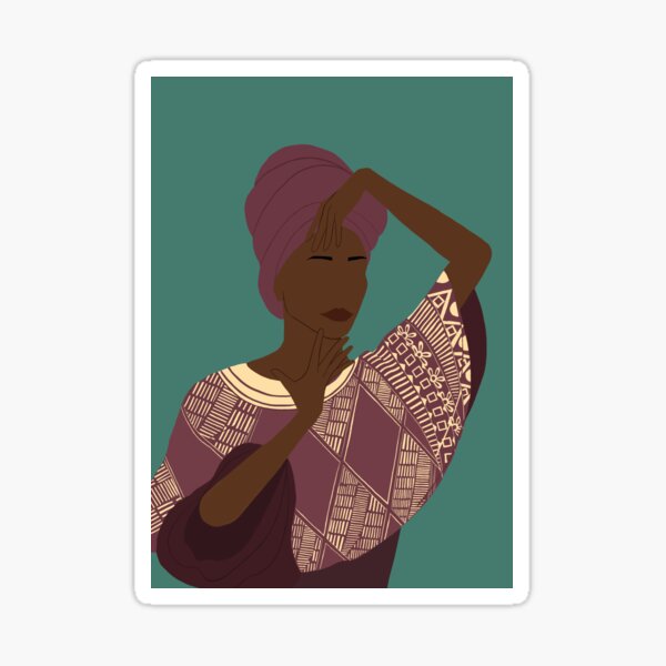 Elisa Bellino Women African Woman Digitalportrait Sticker For Sale