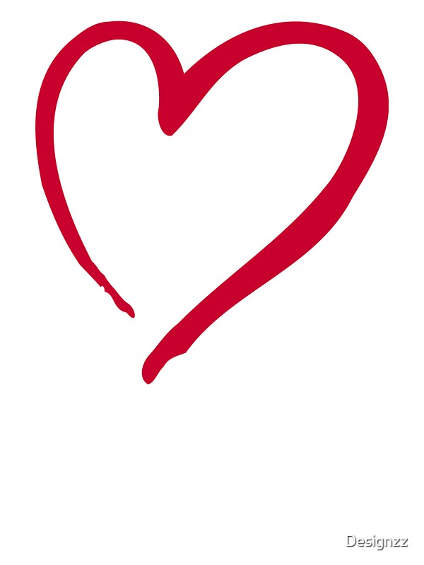 "Red outline heart" Stickers by Designzz Redbubble