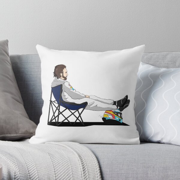 Formula 1 Fernando Alonso Deckchair Cutout Throw Pillow For Sale