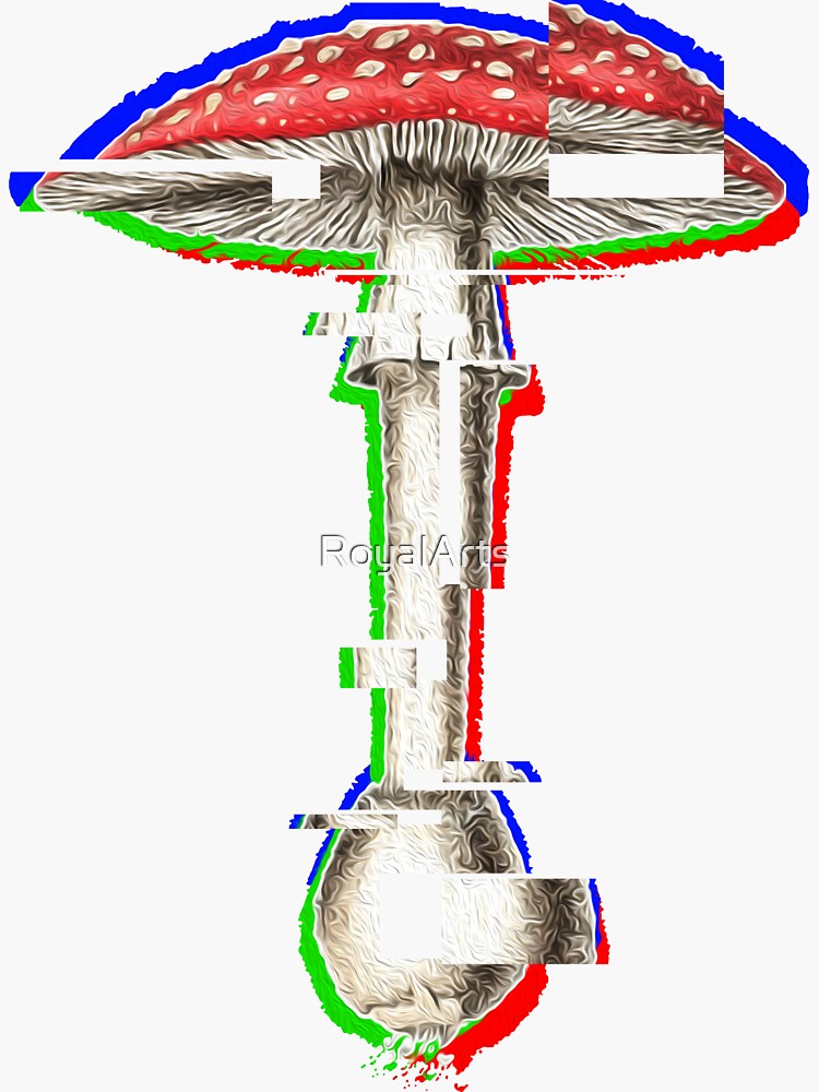 Amanita Muscaria Rgb Glitch Art Mushroom Mycology Microdosing Sticker