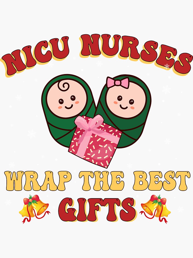 Funny Christmas Shirt For NICU Nurses Xmas Team Tiny Humans Sticker